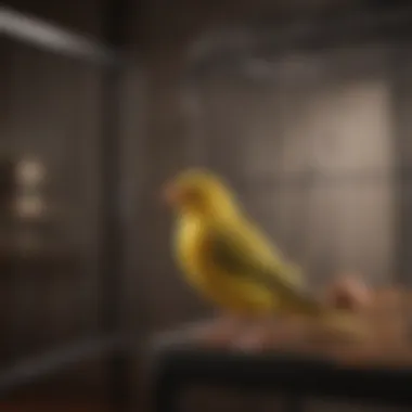 Spacious Cage for Canaries Canary in a spacious cage showcasing optimal living conditions.