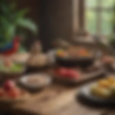 Carnivorous Bird Diet Selection An assortment of animal-based food options suitable for carnivorous birds displayed on a wooden table.