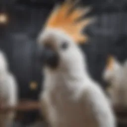 Spacious cockatoo cage with various perches