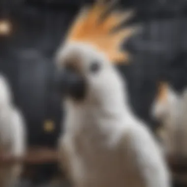 Spacious cockatoo cage with various perches