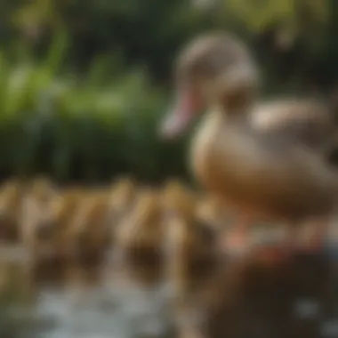 Ducklings being fed a nutritious diet