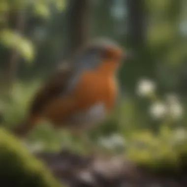 A robin in its natural habitat during spring