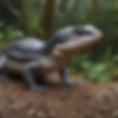 Natural Habitat of Blue Tongue Skink Natural habitat of the blue tongue skink in the wild, showcasing its native environment.