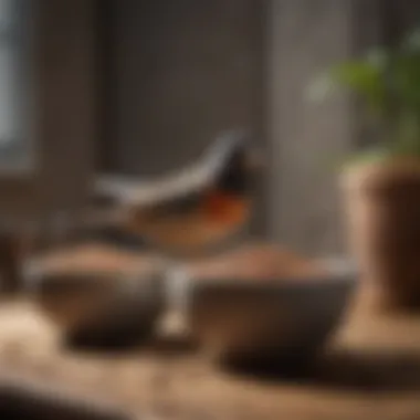 Importance of Proper Nutrition Nutrient-rich bird food displayed in bowls