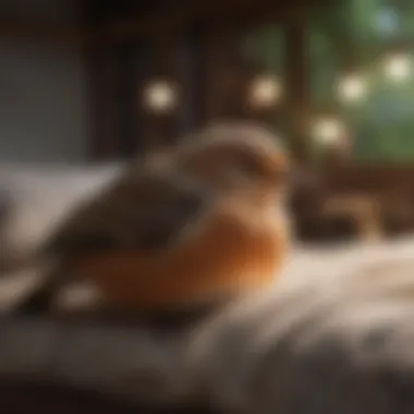 Creating a Conducive Sleeping Environment for Birds Illustration of a cozy bird environment designed for sleep