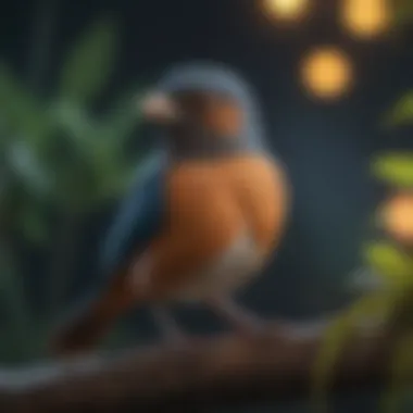 Different species of pet birds showcasing varied nighttime behaviors