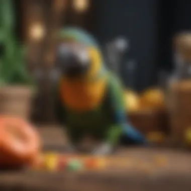 Essential Nutrients for Parrots An infographic illustrating essential nutrients needed for parrot health