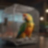 A beautifully designed parrot travel cage showcasing unique features for safety and comfort.