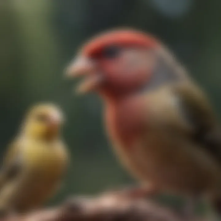 A finch showcasing unique beak movements as a form of communication