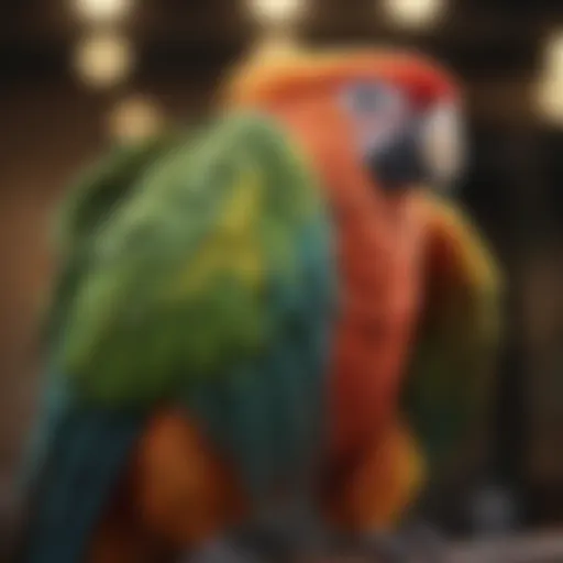 A parrot demonstrating tail feather positions to convey emotion