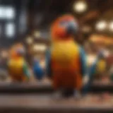 Colorful pet birds in a local Kolkata market