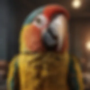 A vibrant parrot showing signs of distress