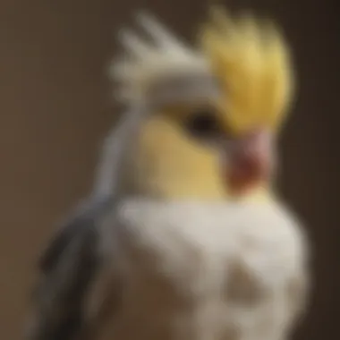 A serene scene of a cockatiel sitting on a shoulder, radiating affection.