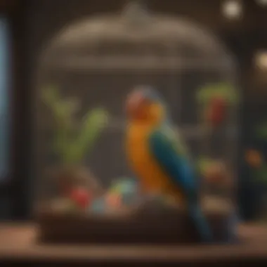 Importance of Enrichment in Bird Cages A well-designed bird cage showcasing various perches and toys for enrichment.