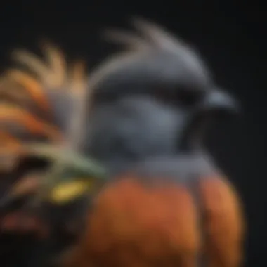 The Unique Feathers of Guinea Birds A vibrant close-up of a guinea bird showcasing its distinct feathers