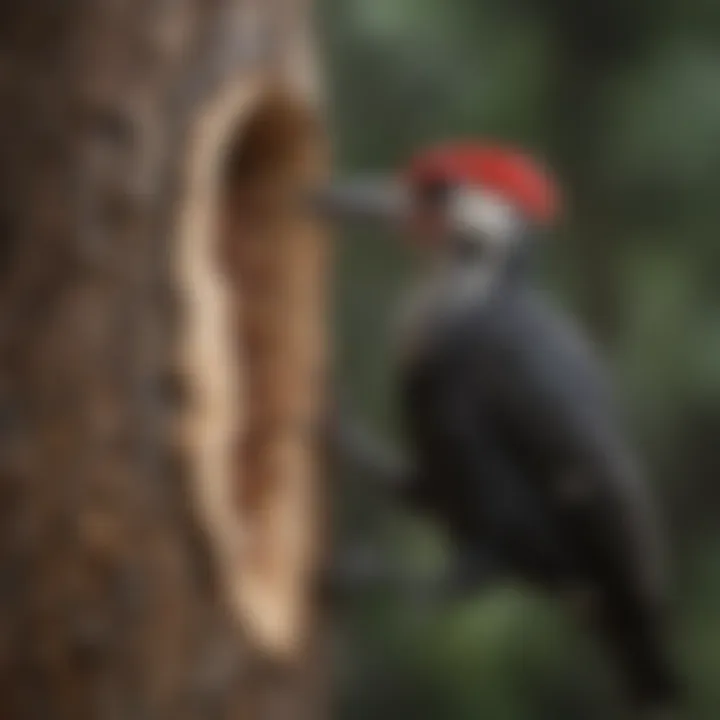 A variety of feeder designs suitable for pileated woodpeckers displayed together