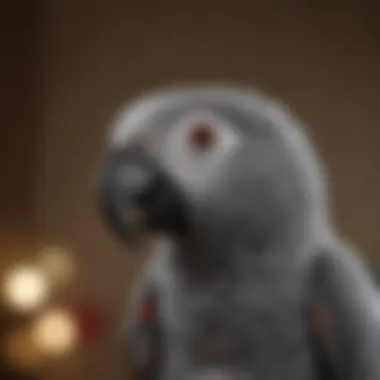 African Grey Parrot: The Vocal Prodigy A lively African Grey parrot, known for its exceptional speech capabilities.