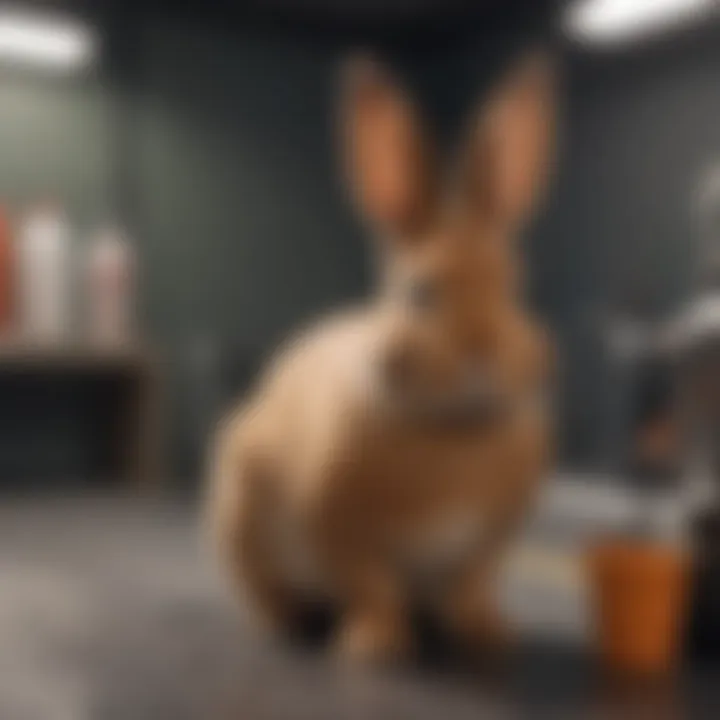 A rabbit in a clean, organized space signifying consistency in training