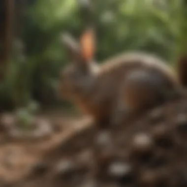 Natural Behaviors of Rabbits Rabbits exhibiting natural burrowing behavior in a cozy environment