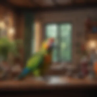 Creating a Comfortable Home for Your Parrot A cozy living space designed for a parrot's comfort