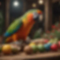 A diverse array of parrot species showcasing vibrant colors and unique features.