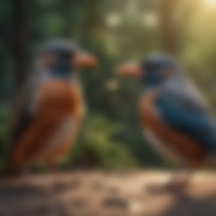 A bird owner engaging with their pets to promote bonding.