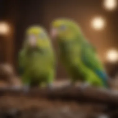 Parakeet Bonding: The Joy of Communication A devoted parakeet bonding with its owner through vocal interaction