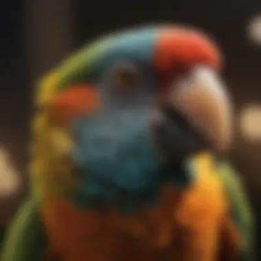 Close-up of a rare parrot species