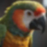 A parrot enjoying gentle neck strokes