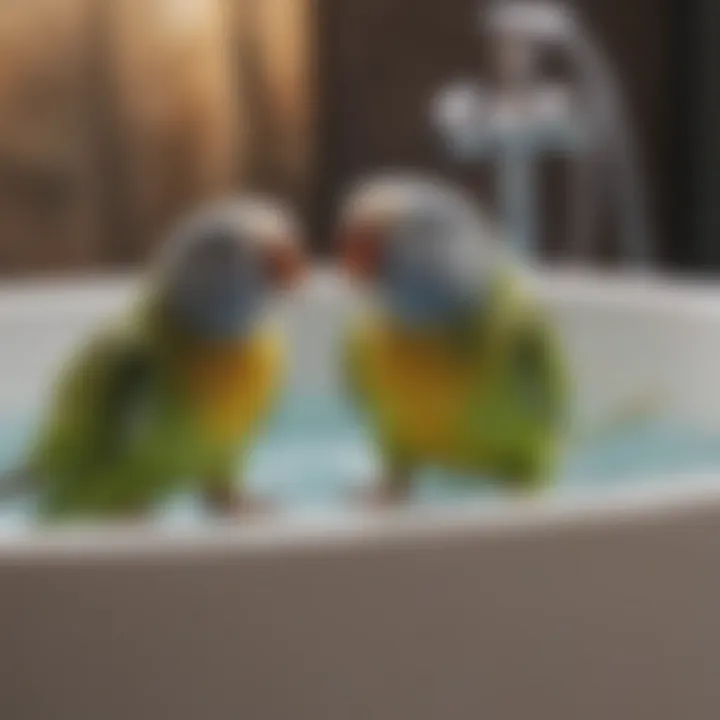 Different types of parakeet bathtubs displayed for comparison.