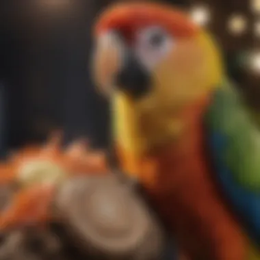 Recognizing Unusual Behavior in Birds A close-up of a vibrant parrot perched thoughtfully, displaying signs of unusual behavior.