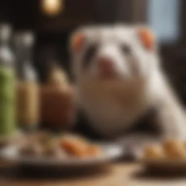 A balanced meal prepared for a ferret