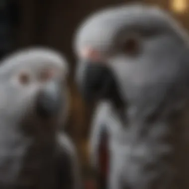 A computer screen displaying online resources for buying African Grey parrots